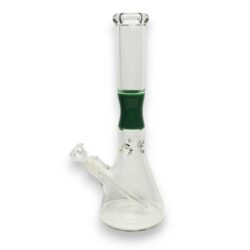 15" Pinched Colored 'Grip' Beaker Glass Water Pipe w/Diffused Downstem & Ice Catch
