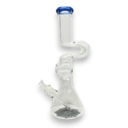 16" Wide Melty Smooth Zong Clear Glass Water Pipe w/Lotus Flower Base