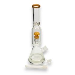 16.5" Thick Base Tree Perc Chamber Beaker Glass Water Pipe w/Diffused Downstem, Ice Catch & Color Accent