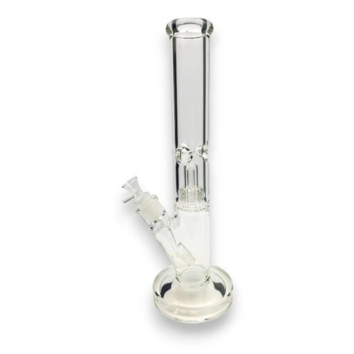 15" Clear Straight Tube Glass Water Pipe w/Diffused Downstem, Matrix Perc & Ice Catch