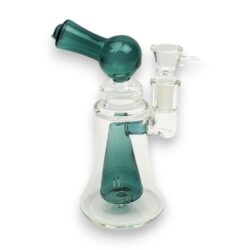 7" Conical Showerhead Perc Glass Water Pipe w/Scientific Neck & Color Accents