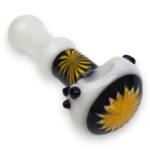 4.75" Implosion Band/Face Spoon Glass Hand Pipes