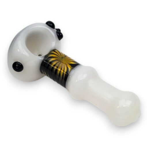 4.75" Implosion Band/Face Spoon Glass Hand Pipes