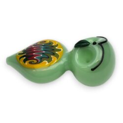 4.5" Double Bowl Bird Opaque Glass Hand Pipes w/Wigwag Breast