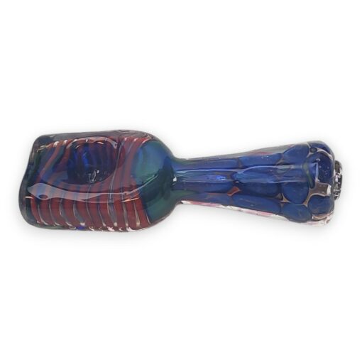 4.5" Gold Fume Glass Hand Pipes w/ Pressed Head Swirling Art