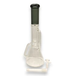 16" 'Handle' Recycler Glass Water Pipe w/Colored Mouthpiece & Diffused Downstem