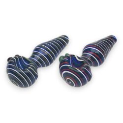 4" Swirling Glass Hand Pipes with Color Tube Glass