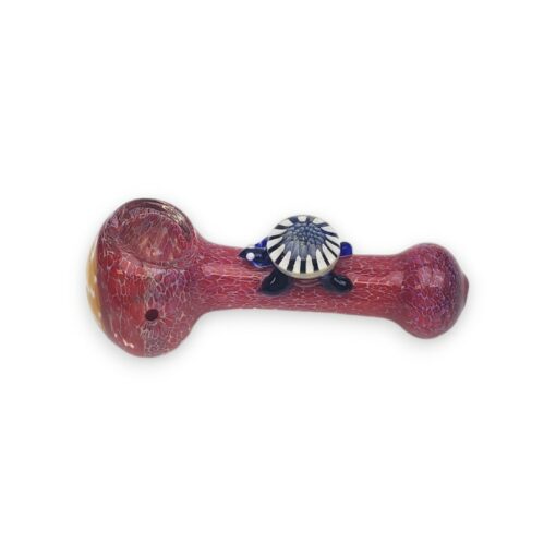 4.5" Turtle Art Frit Glass Hand Pipes w/ Honeycomb Head
