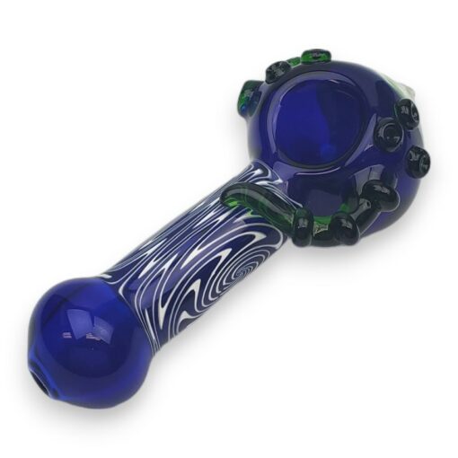5.25" Color Tube Wig Wag Stem with Tentacle & Suckers Glass Hand Pipes (2pcs/pack)
