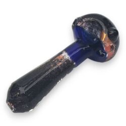 4.5" Sparkle Frit Double Tube Spoon Glass Hand Pipes w/3 Bumps