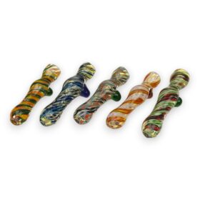 3.75" Bulged Inside Out Color Twist Fumed Glass Chillums w/Color Bump